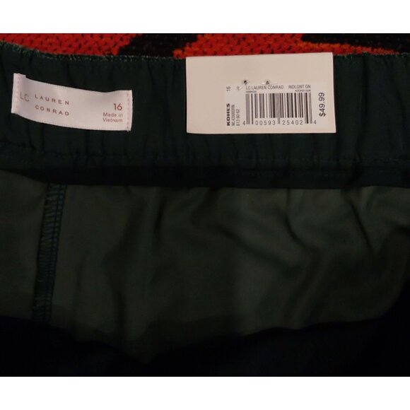 Lauren Conrad Green Velvet Pants Size 16 With Zipper Closure & Stretch Waistband - Picture 4 of 11